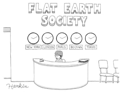 Image result for flat earth cartoon new yorker